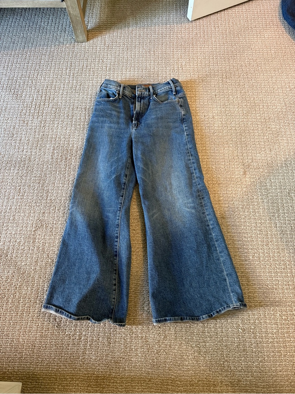 MOTHER Blue Wide-Leg Flare Jeans